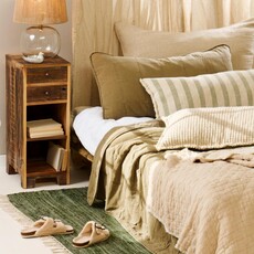 IB Laursen Plaid vintage bedspread, eucalyptus green, 240x240cm