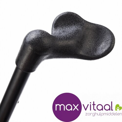 Vaste wandelstok, anatomisch handvat - zwart -