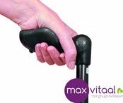 Vaste wandelstok, anatomisch handvat - zwart -