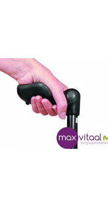 Vaste wandelstok, anatomisch handvat - zwart -