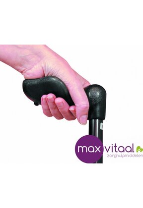 Vaste wandelstok, anatomisch handvat - zwart -