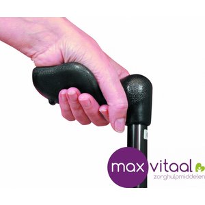 Vaste wandelstok, anatomisch handvat - zwart -