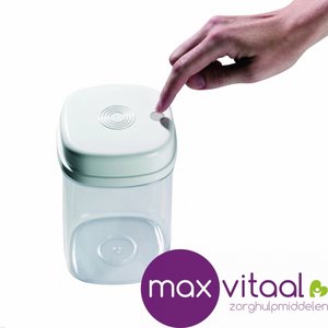 Voorraadbus eenhandig te openen