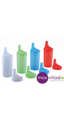 Drinkbekerset met 2 lange tuitdeksels -