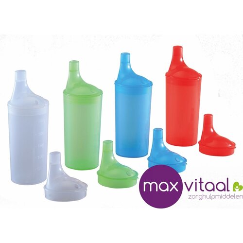 Drinkbekerset met 2 lange tuitdeksels -