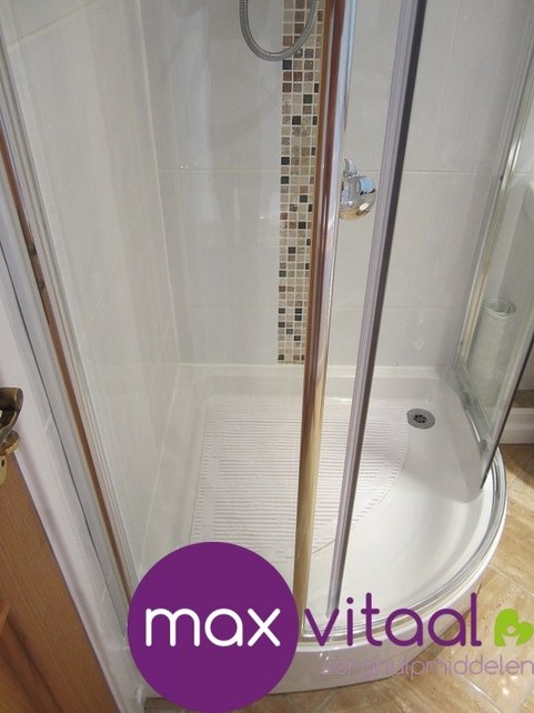 Douchemat anti-slip kwartrond - wit