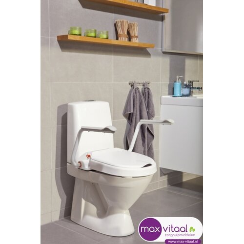 Etac Hi-Loo toiletverhoger vast met armleuning