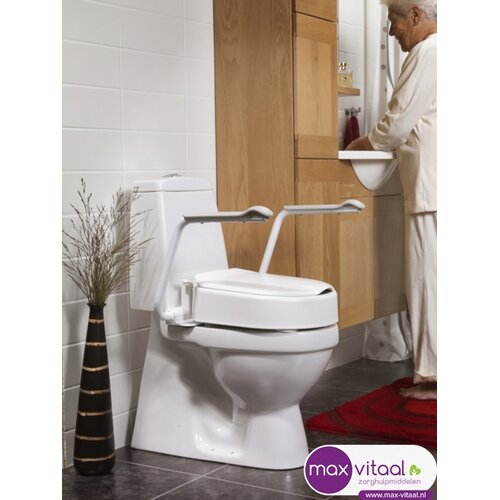 Etac Hi-Loo toiletverhoger vast met armleuning