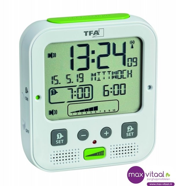 Radiografische wekker met trilalarm Radiografische wekker met trilalarm