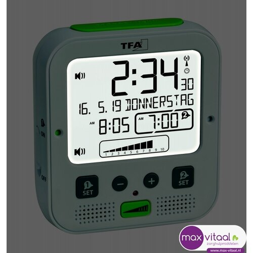 Radiografische wekker met trilalarm