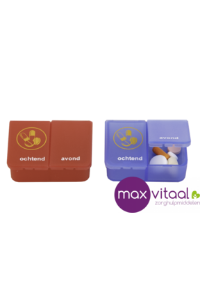 Pillendoos - 1 dag - 2 vakken - blauw - NL