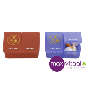 Pillendoos - 1 dag - 2 vakken - blauw - NL