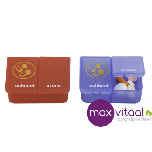 Pillendoos - 1 dag - 2 vakken - blauw - NL