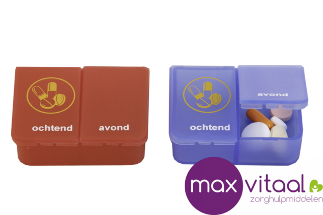 Pillendoos - 1 dag - 2 vakken - blauw - NL Pillendoos - 1 dag - 2 vakken - blauw - NL