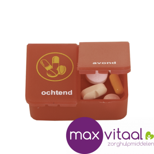 Pillendoos - 1 dag - 2 vakken - blauw - NL