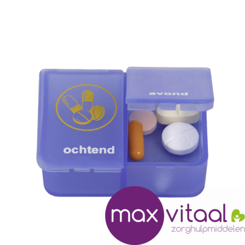 Pillendoos - 1 dag - 2 vakken - blauw - NL