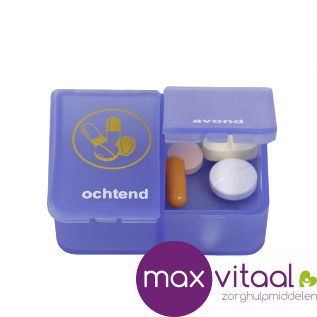 Pillendoos - 1 dag - 2 vakken - blauw - NL Pillendoos - 1 dag - 2 vakken - blauw - NL