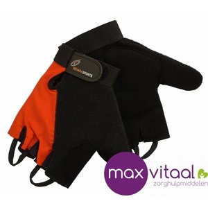 Indoor handschoenen oranje/zwart -