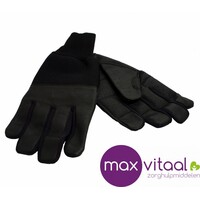 Lederen winterhandschoenen zwart -