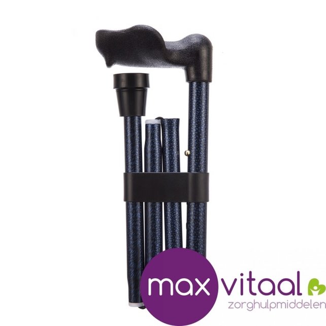 Opvouwbare wandelstok anatomisch - 2 kleuren - L of R - 19mm Opvouwbare wandelstok anatomisch - 2 kleuren - L of R - 19mm