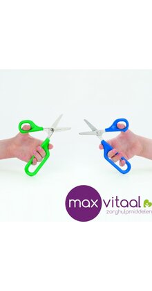 Zelfopenende schaar met 1 groot oog en 1 klein oog -