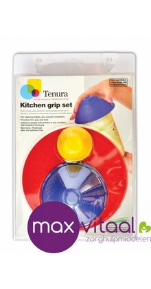 Anti-slip keukenset (mat ⌀19cm, potopener, flesopener)