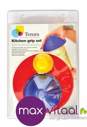 Anti-slip keukenset (mat ⌀19cm, potopener, flesopener)