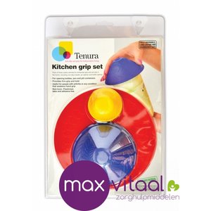 Anti-slip keukenset (mat ⌀19cm, potopener, flesopener)