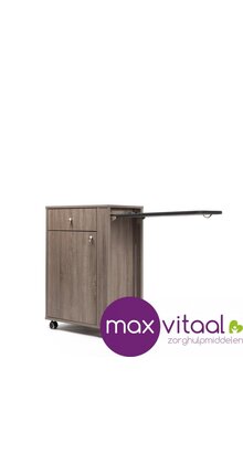 Nachtkast 385, verrijdbaar en voorzien van tafelblad