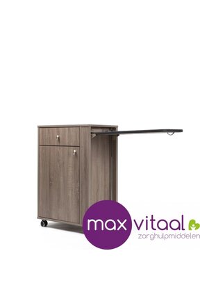 Nachtkast 385, verrijdbaar en voorzien van tafelblad