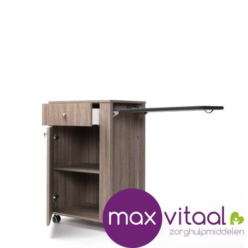 Nachtkast 385, verrijdbaar en voorzien van tafelblad