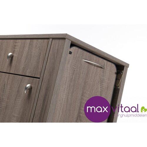 Nachtkast 385, verrijdbaar en voorzien van tafelblad