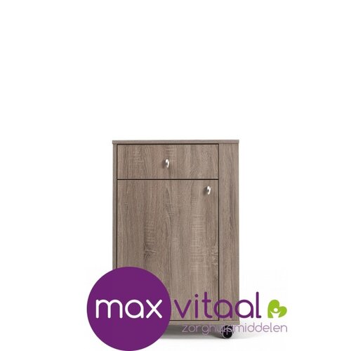 Nachtkast 385, verrijdbaar en voorzien van tafelblad