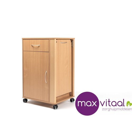 Nachtkast 385, verrijdbaar en voorzien van tafelblad