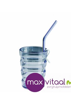 Drinkbeker geribbeld Sure Grip - rietjeshouder