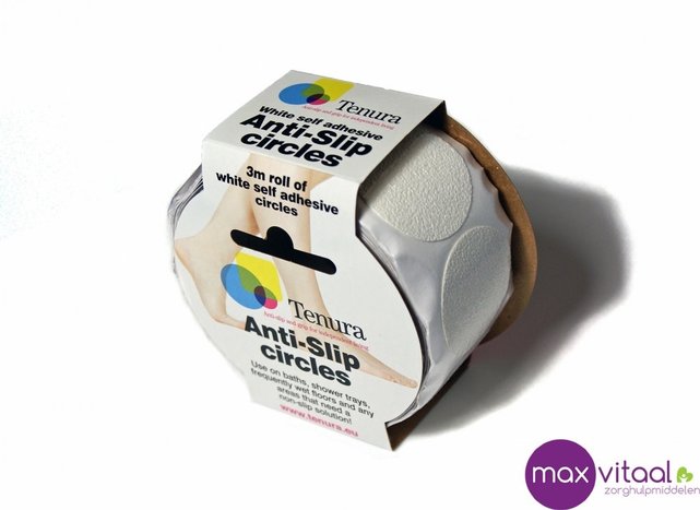 Anti-slip rondjes 4cm zelfklevend wit, rol á 72 stuks Anti-slip rondjes 4cm zelfklevend wit, rol á 72 stuks