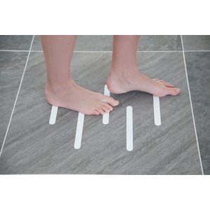 Anti-slip strips 20x2cm zelfklevend wit, rol á 30 stuks