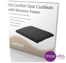 Gel Comfort Seat Cushion with Memory Foam 40x40x4cm