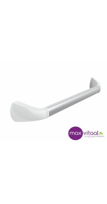 Wandbeugel zilverkleurig met afdekkappen in mat wit