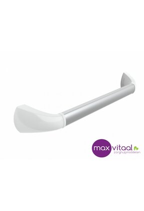 Wandbeugel zilverkleurig met afdekkappen in mat wit