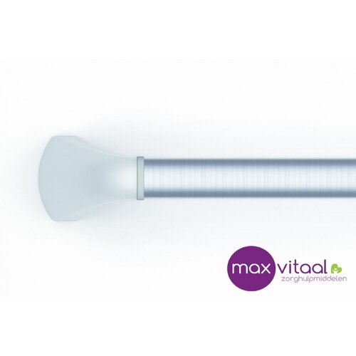 Wandbeugel zilverkleurig met afdekkappen in mat wit