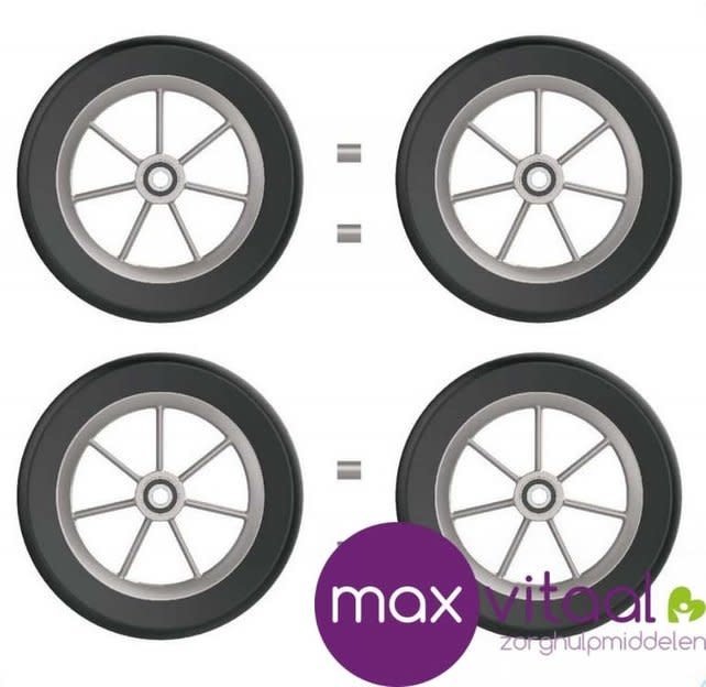 Set wielen met zilveren spaken