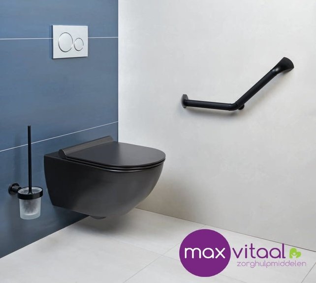 SecuCare Wandbeugel aluminium hoek 45˚, zwart