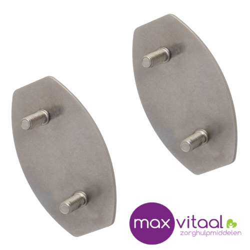 SecuCare RVS bevest.plaatje voor lijmbevesti. wandbeugel, 2 stuks