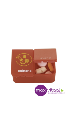 Pillendoos - 1 dag - 2 vakken per dag - rood - NL