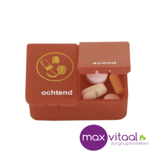 Pillendoos - 1 dag - 2 vakken per dag - rood - NL