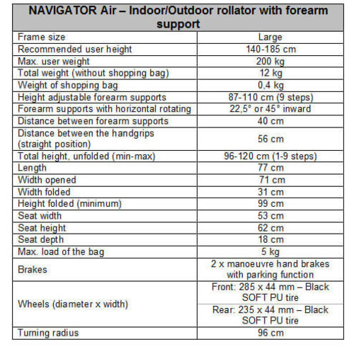 Navigator Air Forearm Walker rollator champagne L