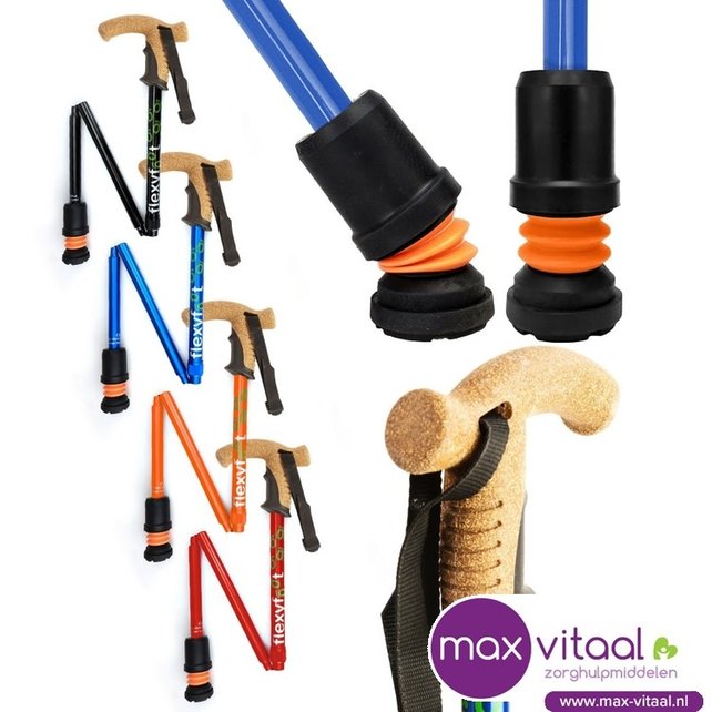 Wandelstok met kurken handvat (opvouwbaar) -