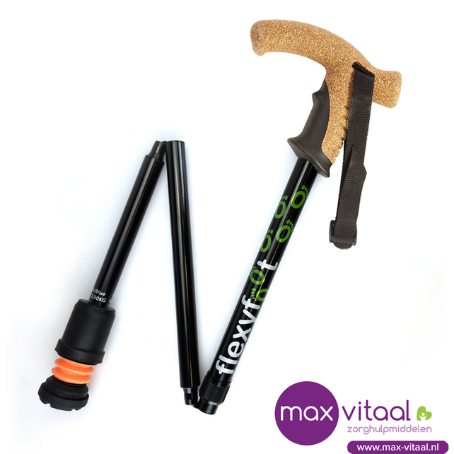 Wandelstok met kurken handvat (opvouwbaar) -