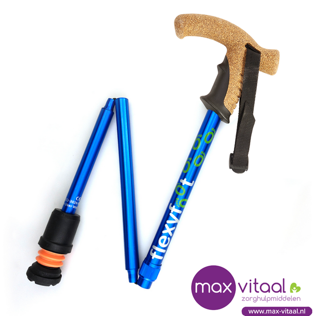 Wandelstok met kurken handvat (opvouwbaar) -